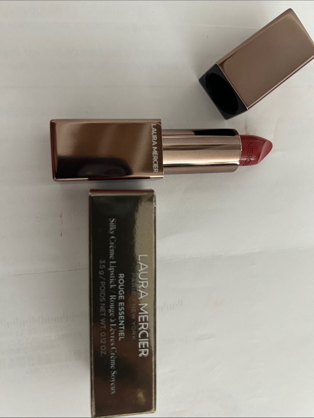 laura mercier Satin Rosewood Pink-Brown Lipstick